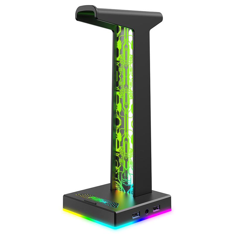 Headset Stand - RGB Oyun Kulaklığı Standı Çift USB