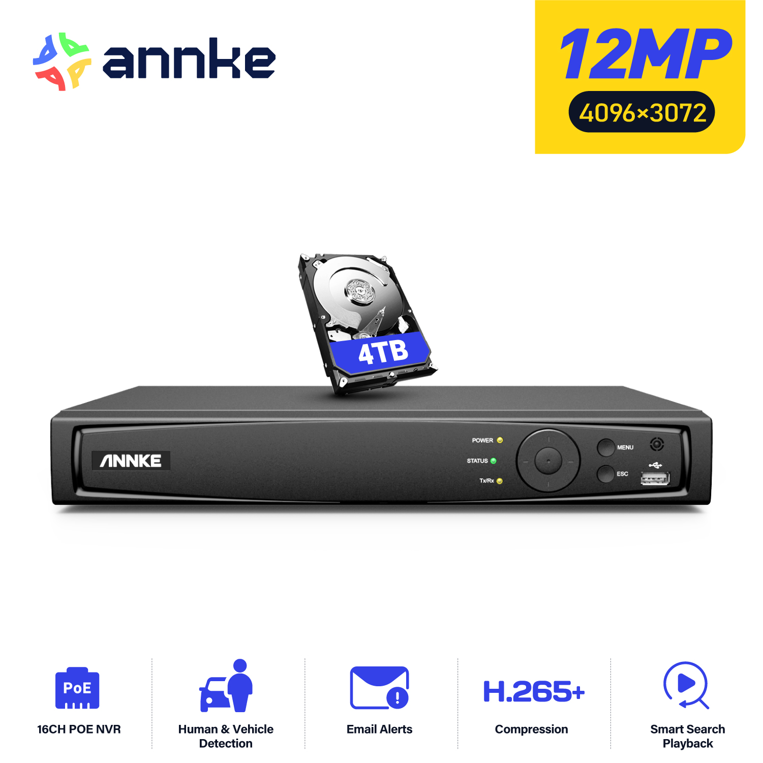 Webcam 4K - ANNKE 12MP POE NVR Ağ Video