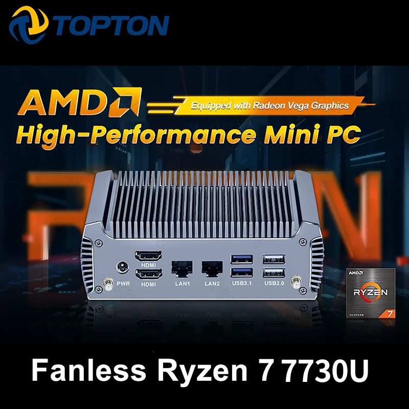 Pc Gaming Amd Ryzen 7 - Topton FU02 Fansız Mini PC AMD