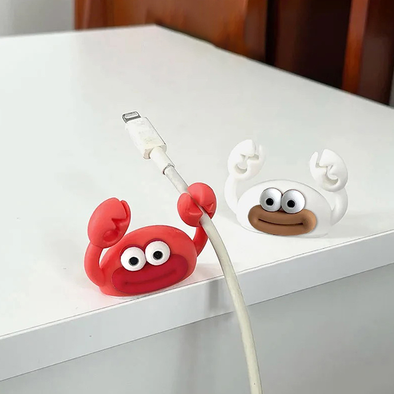 Cable Management Sleeve - Karikatür Yengeç Kablo Tutucu Masaüstü Sarıcı
