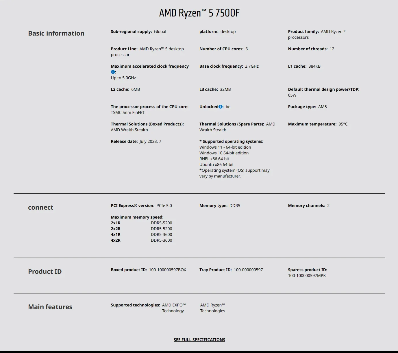 AMD Ryzen 5 7500F AM5 5nm Oyun - Pc Gaming Ryzen 5 incelemesi ve fiyatı
