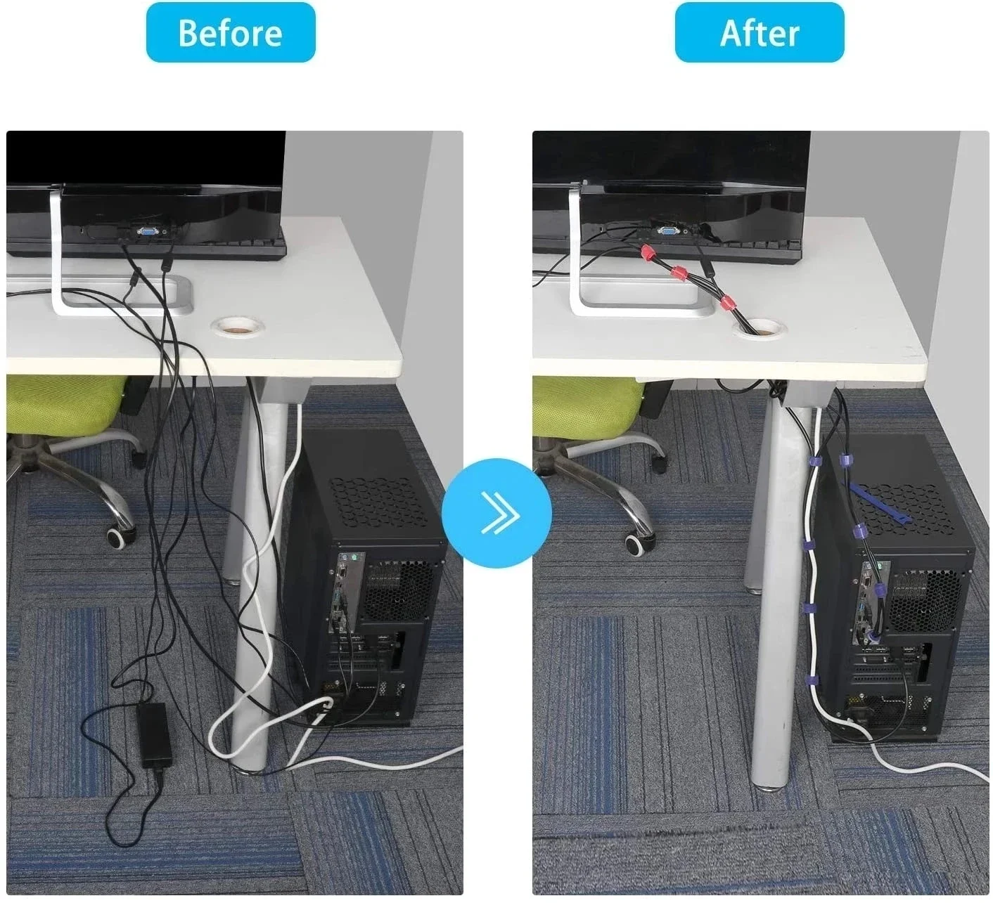 10/30/50 adet USB kablo düzenl - Cable Management Sleeve incelemesi ve fiyatı